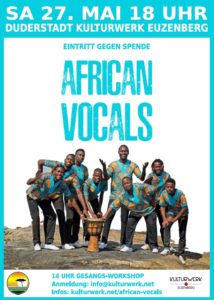 African Vocals aus Namibia live im Kulturwerk Euzenberg (Halle 16), 37115 Duderstadt – Samstag, 27. Mai 2017 um 18.00 Uhr – Der Eintritt ist frei